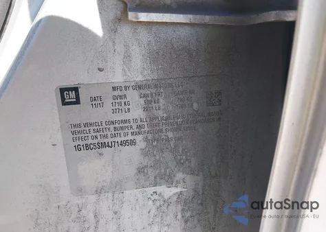 2018 Chevrolet Cruze Ls Auto from USA, damaged, VIN 1G1BC5SM4J7149509